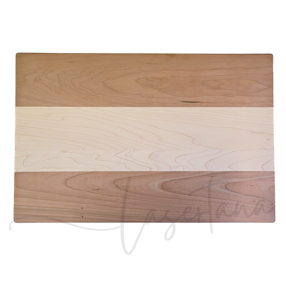 Customized Canadian Maple + Cherrywood Flat Cutting Board 11x17x1"