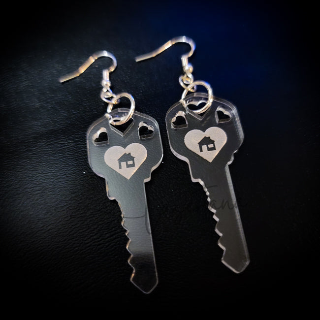I Heart House Key Earrings