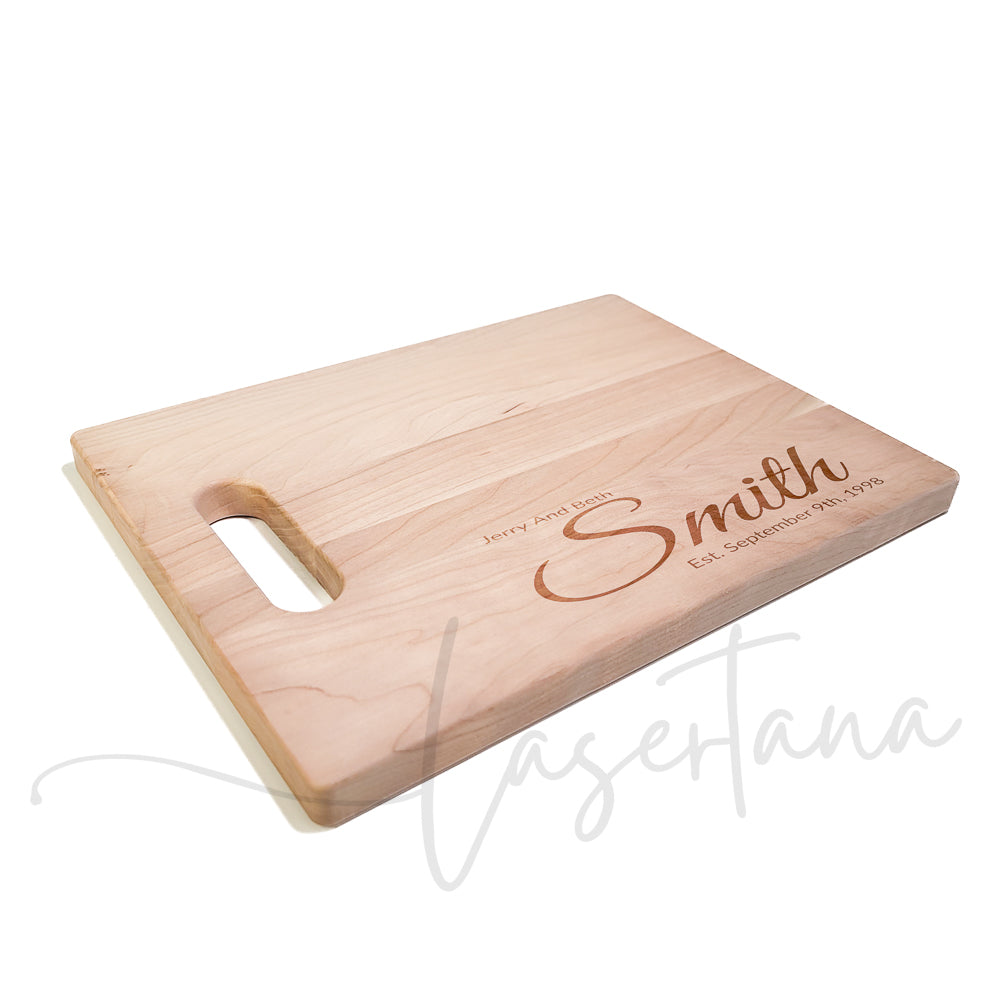 Customized Cutting Board Canadian Walnut Wood w/Handle 9x12x0.75"