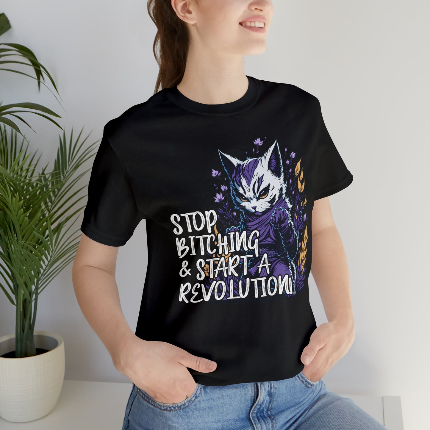 Ninja Cat Revolution Unisex Tee | Stop Bitching | Express Shipping Available on Some Colors