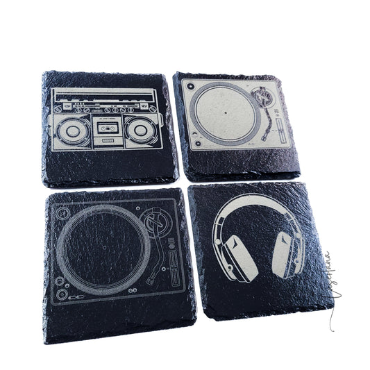Personalized DJ Theme Coasters (Set of 4) Mix & Match
