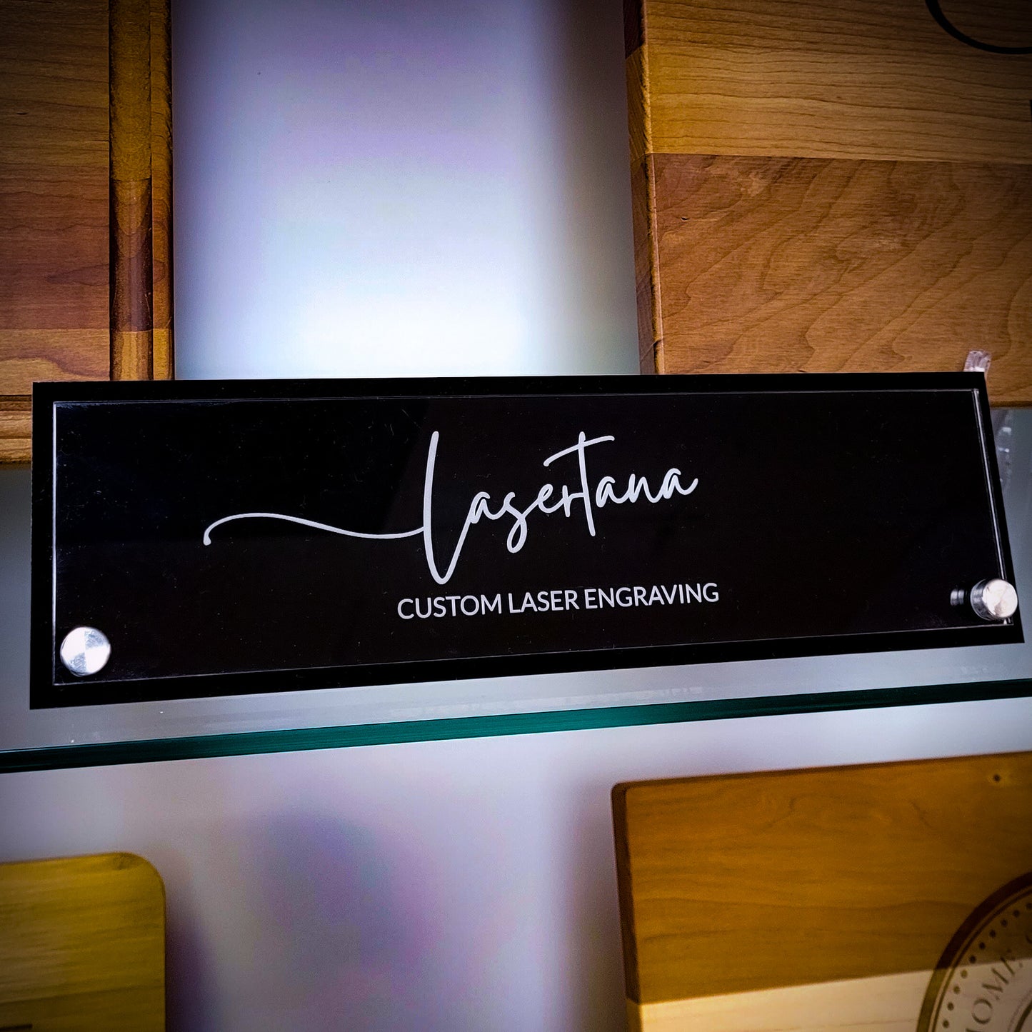 Monitor Name Display Sign Desk Name Display - MODERNIST – Lasertana
