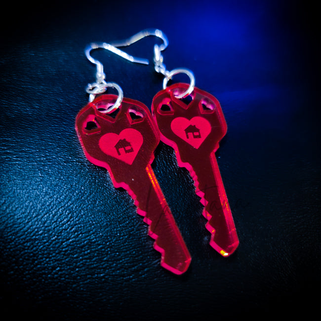 I Heart House Key Earrings